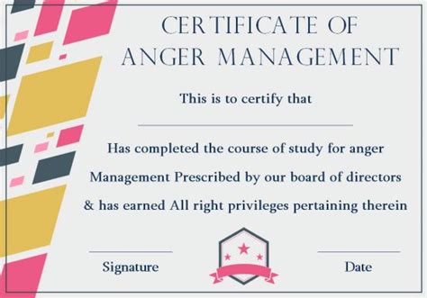 How to Use Anger Certificate Templates Image