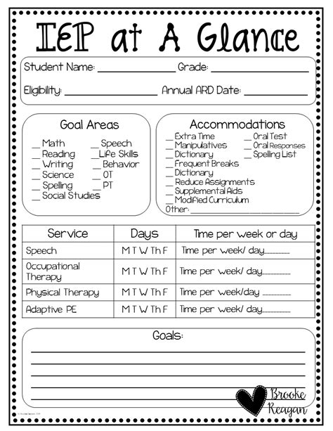 IEP Binder Printable Sample