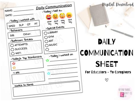 IEP Communication Log Printable