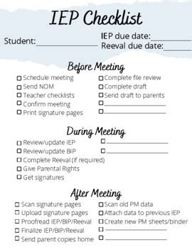 Description of Preparing for IEP Meetings