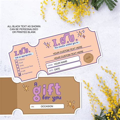 IOU Gift Templates Designs 1