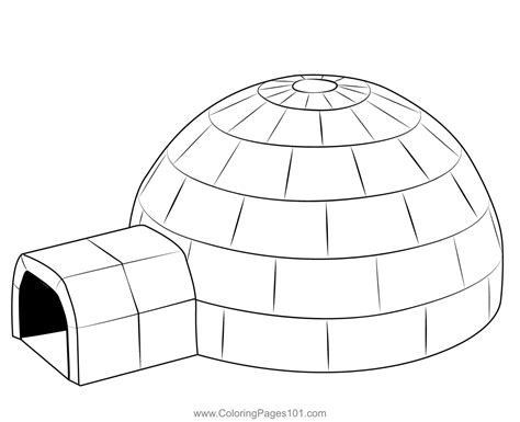 Igloo Coloring Pages for Kids