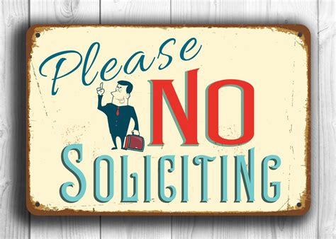 Illustrated No Soliciting Signs