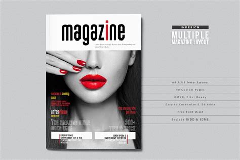 InDesign Magazine Spread Template Design Elements