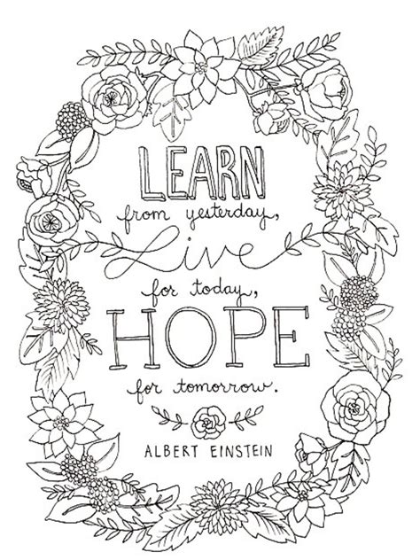 Inspirational Quote Coloring Pages For Adults