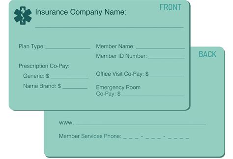 Insurance Card Template Examples