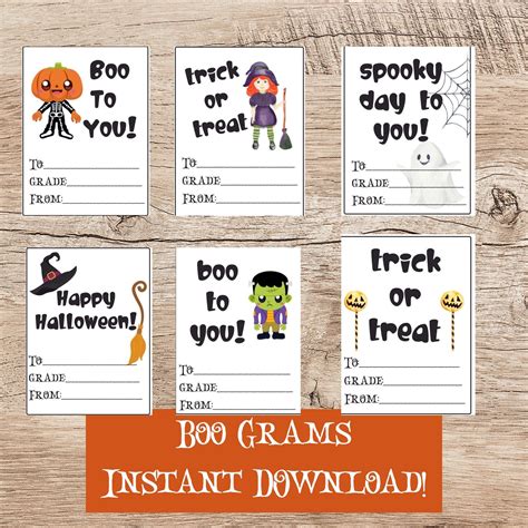 Introduction to 5 Boo Grams Printables