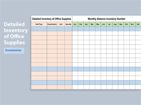 Inventory Template Example