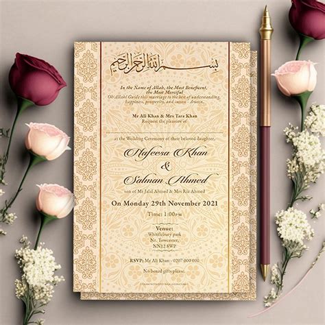 Islamic Wedding Invitation Cards