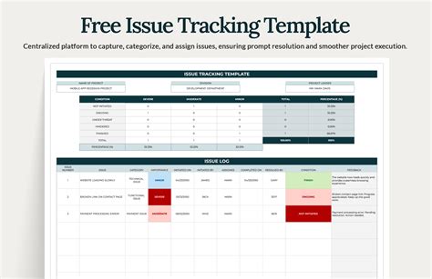 Issue Tracking Template Excel Design