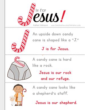 J Is For Jesus Candy Cane Printable Image 1