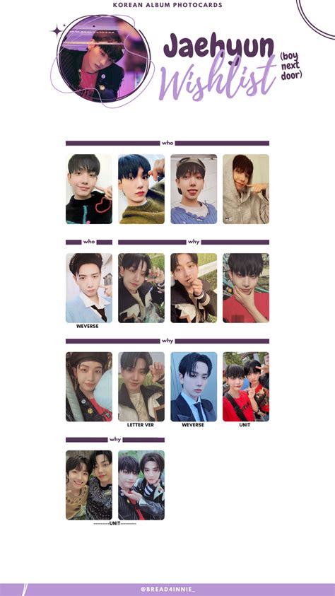 Jaehyun Photocard Template Design