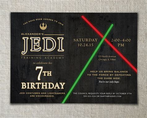 Jedi Training Academy Invitation