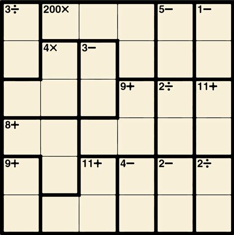 Kenken Puzzles Printable Fun