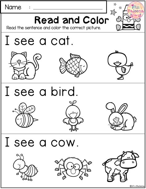 Kindergarten Reading Printable Worksheets