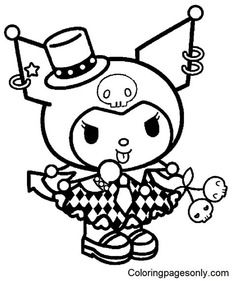 Kuromi coloring page example 10