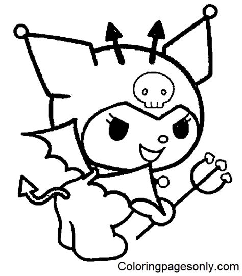 Kuromi coloring page example 3