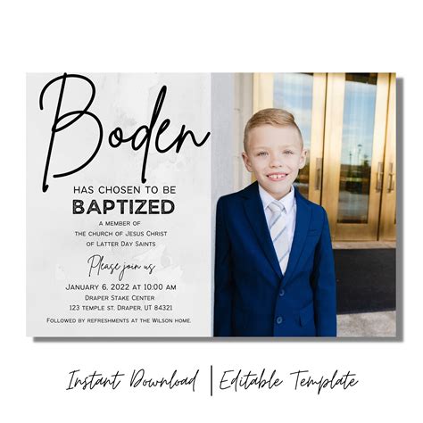 Description of LDS Baptism Invitation