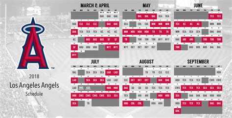 La Angels Printable Schedule