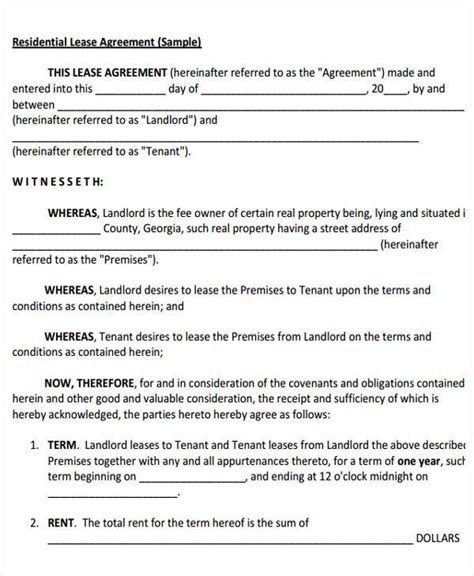 Landlord Lease Agreement Template