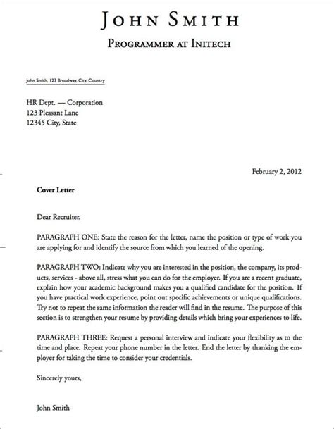 Latex Cover Letter Example