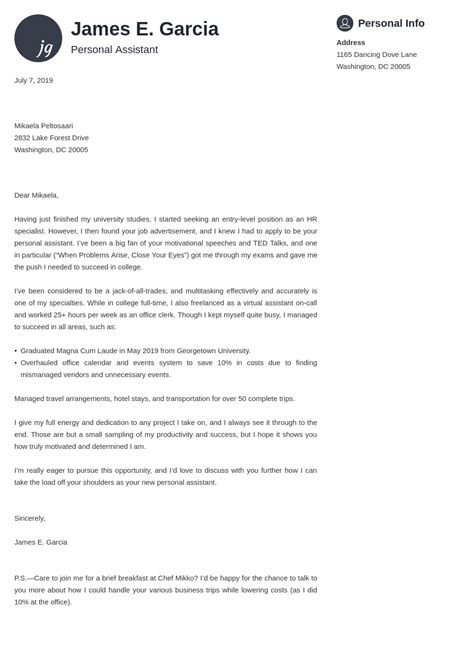 Latex Cover Letter Template Example