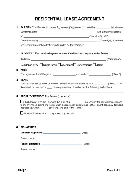 Lease Agreement Form