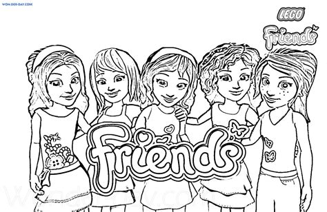 Lego Friends characters and settings for coloring