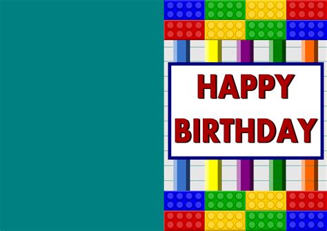 Lego Printable Birthday Card Design