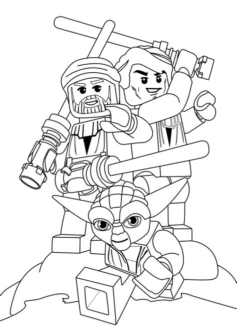 Lego Star Wars characters and vehicles for coloring