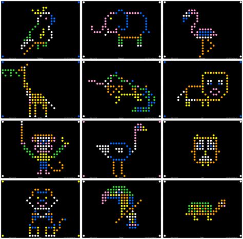 Lite-Brite Animal Templates