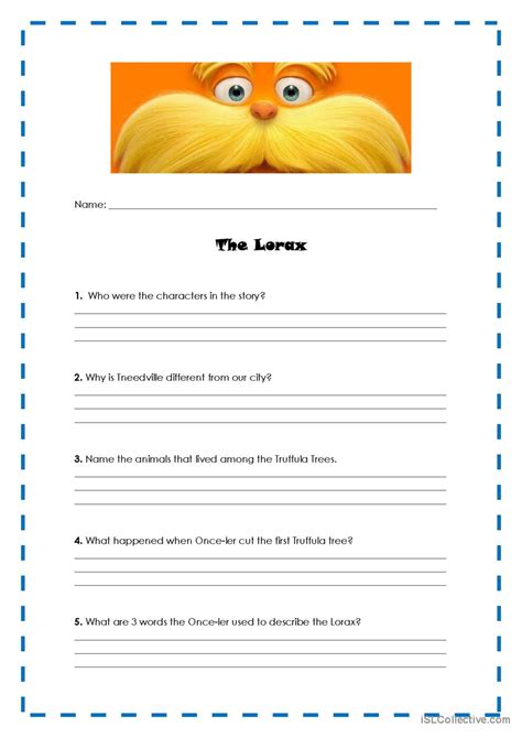 Lorax Worksheets