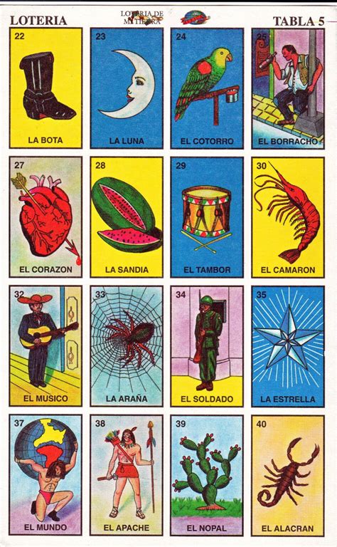 Loteria Printable Games