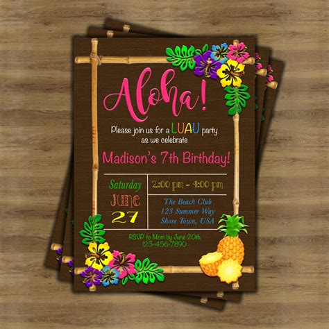 Luau Invitation Design Ideas