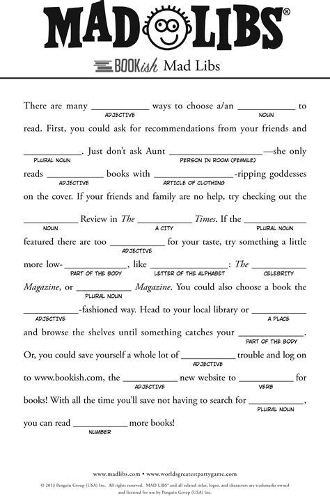 Mad Libs Enjoyment