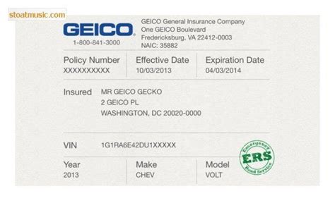 Description of Maintaining Geico Insurance Card