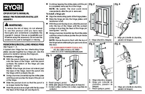 Maintenance and Repair of Ryobi Hinges