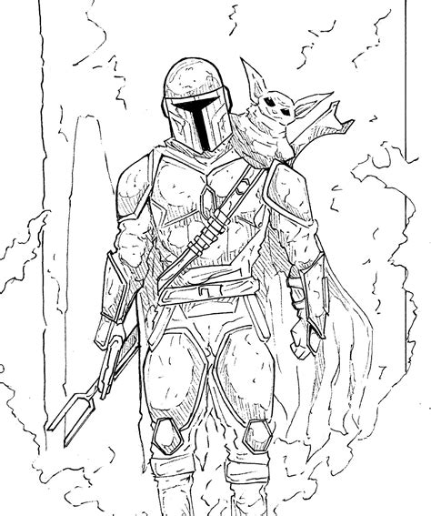 Mandalorian Coloring Page