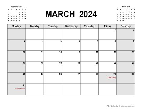 March 2024 Calendar Printable