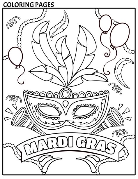 Mardi Gras Backgrounds Templates Coloring Pages