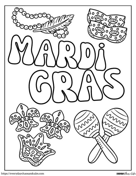 Mardi Gras Bead Coloring Pages