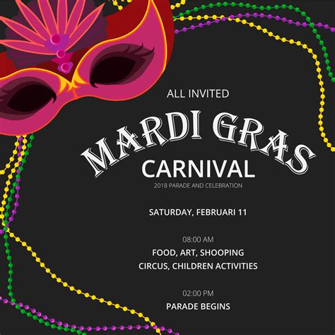 Mardi Gras Invitation Design Ideas