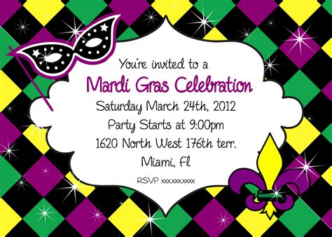 Mardi Gras Invitation Ideas