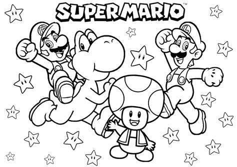 Mario Coloring Page Variations