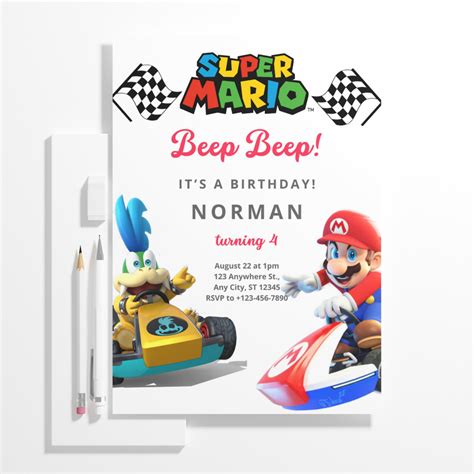 Example of a Mario Kart Invitation