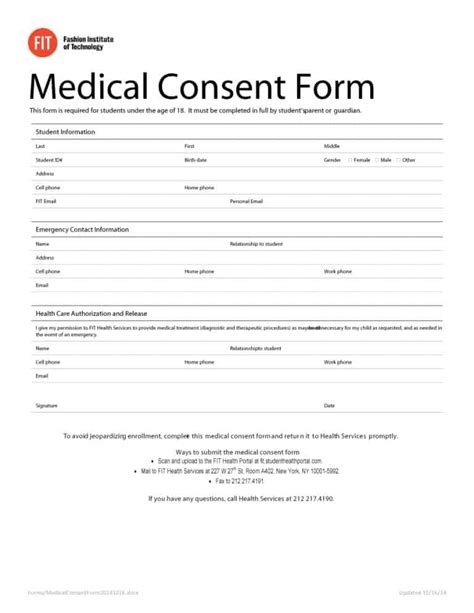 Medical Consent Form Example