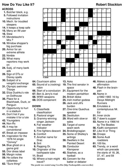 Medium Crosswords