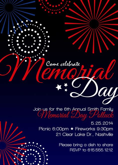 Memorial Day Invitation Template