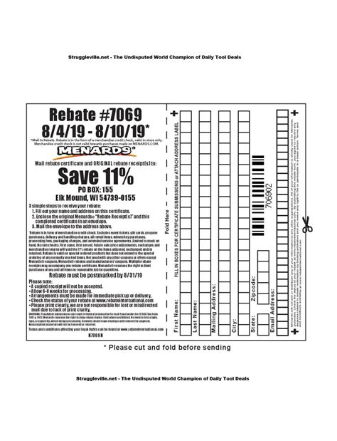 Menards Rebate Form Printable Contact