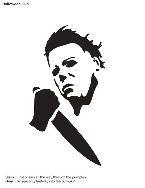 Michael Myers Pumpkin Carving Template 10